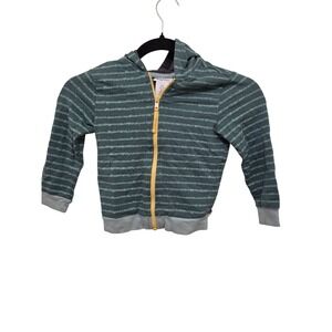 Tommy Bahama Kids Striped Dinosaur Spine Zip-Up Hoodie Size 3T Green & Yellow C